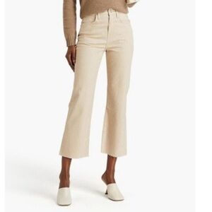 Frame denim le crop mini boot striped tan jeans size 24 EUC